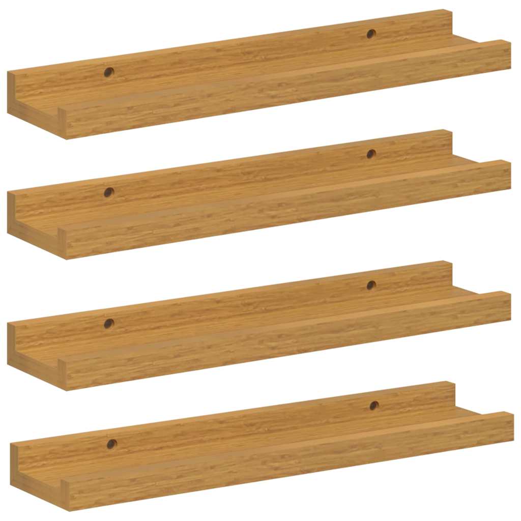 Wandplank met plank 4 pcs Beige 40 x 9 x 3 cm Bewerkt hout | luizaXL | Dé meubelwinkel voor elk interieur Wandplank met plank 4 pcs Beige 40 x 9 x 3 cm Bewerkt hout - Afbeelding 2