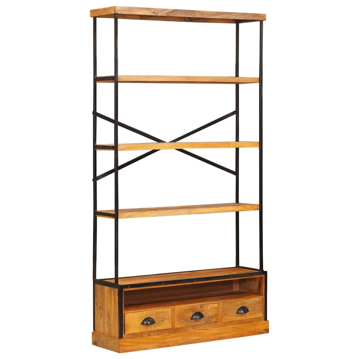 5-etagers bogreol Naturfarvet 100 x 30 x 180 cm - Billede 2