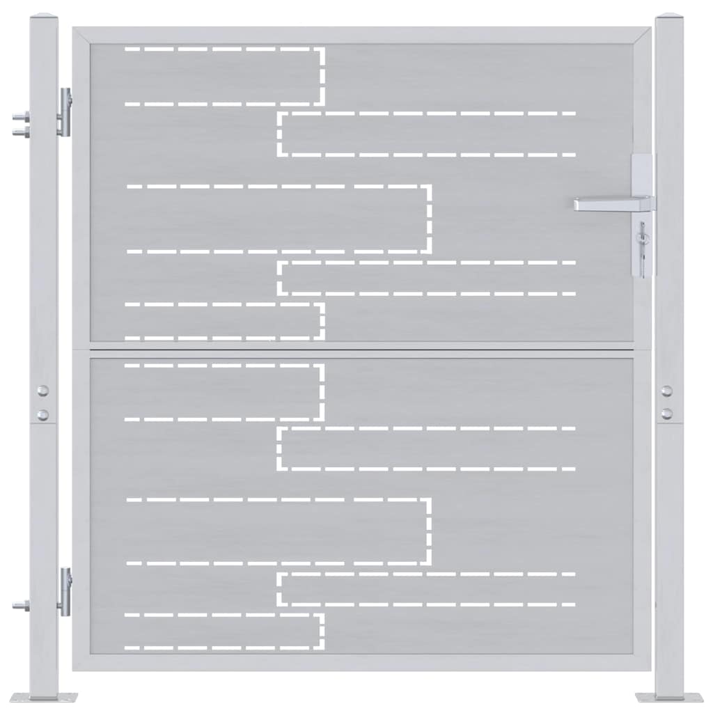 vidaXL Aia aed lukuga Hõbedane 96 x 100 cm Roostevaba teras-image-3402575