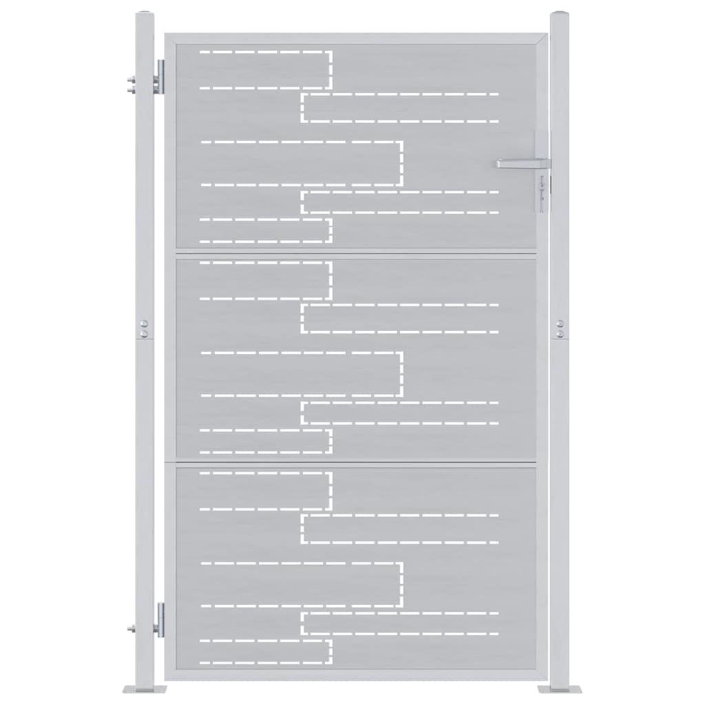 Thumbnail - vidaXL Gartentor mit Schloss Silber 100 x 125 cm Edelstahl