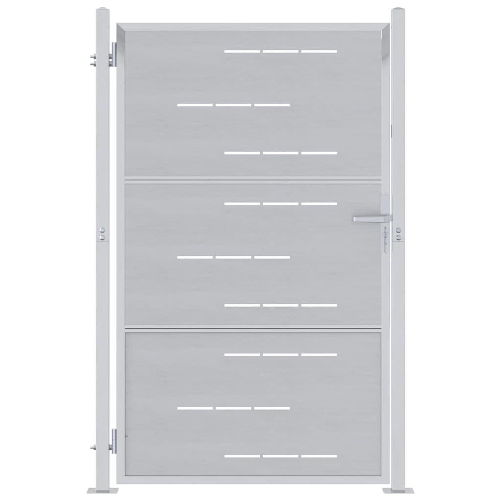 Thumbnail - vidaXL Gartentor mit Schloss Silber 100 x 125 cm Edelstahl