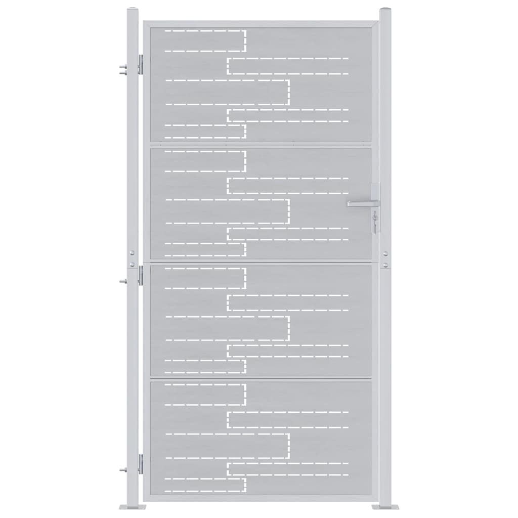 Thumbnail - vidaXL Gartentor mit Schloss Silber 85 x 196 cm Edelstahl