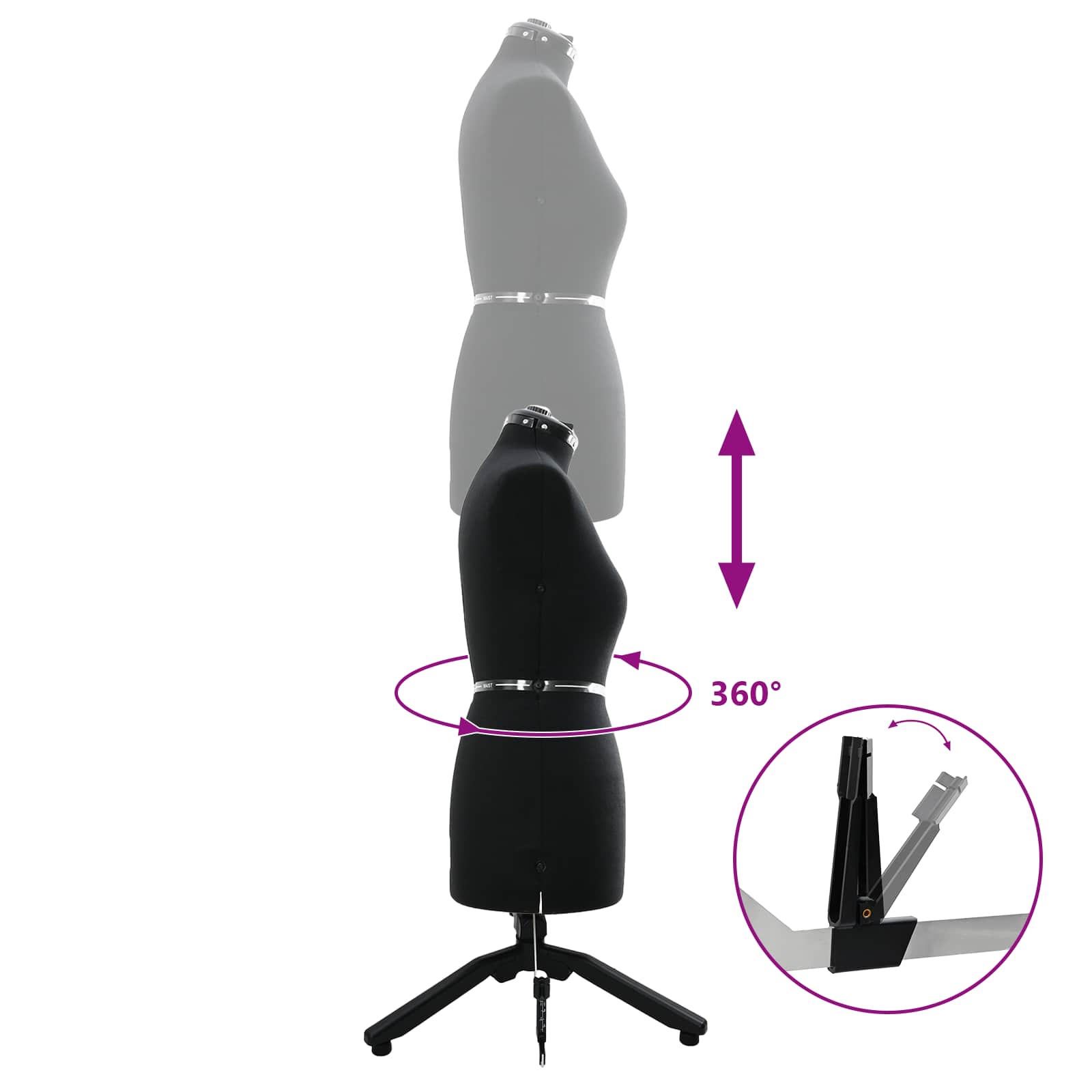 Prilagodljiv obrazec obleke za ženske Črna m Žamet - slika 10