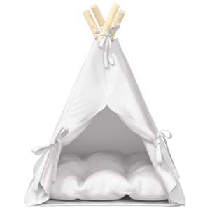 Pet teepee s polštářem Bílá 40 x 40 x 50 cm Polyester - obrázek 5