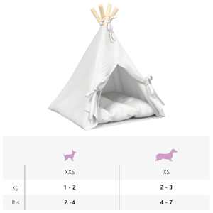 Pet teepee s polštářem Bílá 40 x 40 x 50 cm Polyester - obrázek 11