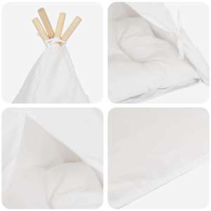 Pet teepee s polštářem Bílá 50 x 50 x 60 cm Polyester - obrázek 8