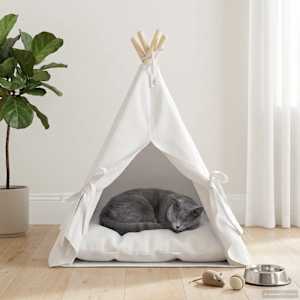 Pet teepee s polštářem Bílá 50 x 50 x 60 cm Polyester - obrázek 3