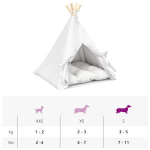 Pet teepee s polštářem Bílá 50 x 50 x 60 cm Polyester - obrázek 11