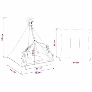 Pet teepee s polštářem Bílá 50 x 50 x 60 cm Polyester - obrázek 10