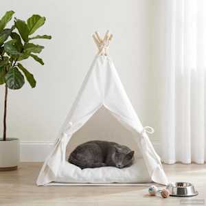 Pet teepee s polštářem Bílá 60 x 60 x 70 cm Polyester - obrázek 3