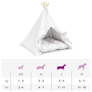 Pet teepee s polštářem Bílá 60 x 60 x 70 cm Polyester - obrázek 11