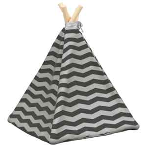 Pet teepee s polštářem Bílá a šedá 40 x 40 x 50 cm Polyester - obrázek 7