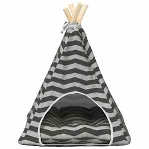 Pet teepee s polštářem Bílá a šedá 40 x 40 x 50 cm Polyester - obrázek 5