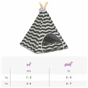 Pet teepee s polštářem Bílá a šedá 40 x 40 x 50 cm Polyester - obrázek 11