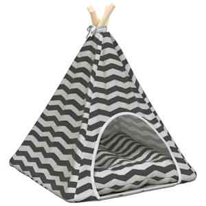 Pet teepee s polštářem Bílá a šedá 50 x 50 x 60 cm Polyester - obrázek 2