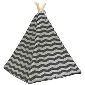 Pet teepee s polštářem Bílá a šedá 50 x 50 x 60 cm Polyester - obrázek 7