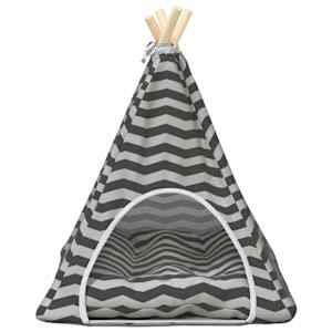Pet teepee s polštářem Bílá a šedá 50 x 50 x 60 cm Polyester - obrázek 5