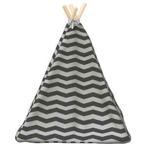 Pet teepee s polštářem Bílá a šedá 50 x 50 x 60 cm Polyester - obrázek 6