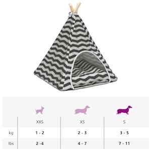Pet teepee s polštářem Bílá a šedá 50 x 50 x 60 cm Polyester - obrázek 11