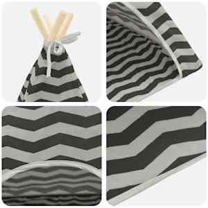 Pet teepee s polštářem Bílá a šedá 60 x 60 x 70 cm Polyester - obrázek 8