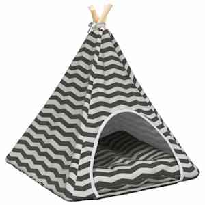 Pet teepee s polštářem Bílá a šedá 60 x 60 x 70 cm Polyester - obrázek 2