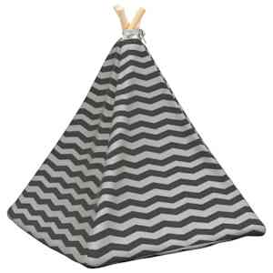 Pet teepee s polštářem Bílá a šedá 60 x 60 x 70 cm Polyester - obrázek 7