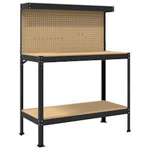 vidaXL T&ouml;&ouml;pink Must 114 x 54 x 145 cm T&ouml;&ouml;deldud puit ja metall