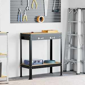 Delovna miza Črna 80 x 40 x 91 cm Konstrukcijsko les in kovina