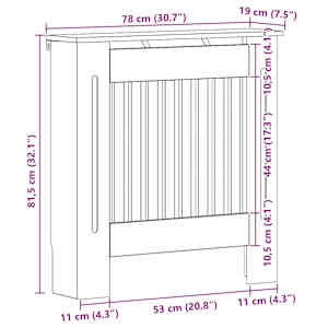 Kryt radiátoru Černý dub 78 x 19 x 81,5 cm Kompozitní dřevo - obrázek 11