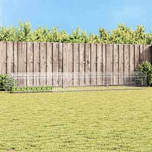 Kletka za zajce srebrna 400 x 78 x 78 cm Cinkana jeklena