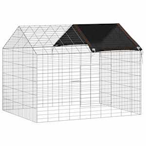 Klec pro králíky Stříbrná 400 x 78 x 78 cm Pozinkovaná ocel - obrázek 2