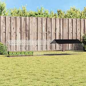 Kletka za zajce srebrna 400 x 78 x 78 cm Cinkana jeklena