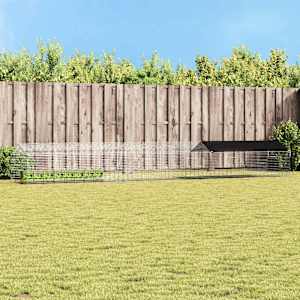 Kletka za zajce srebrna 400 x 78 x 78 cm Cinkana jeklena