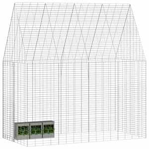 Klec pro králíky Stříbrná 400 x 100 x 210 cm Pozinkovaná ocel - obrázek 3