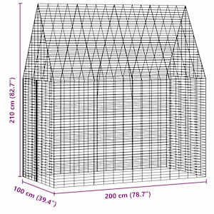 Klec pro králíky Stříbrná 400 x 100 x 210 cm Pozinkovaná ocel - obrázek 12