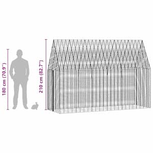 Klec pro králíky Stříbrná 300 x 100 x 210 cm Pozinkovaná ocel - obrázek 13