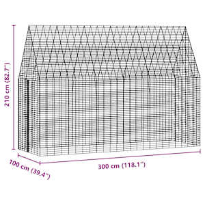 Klec pro králíky Stříbrná 300 x 100 x 210 cm Pozinkovaná ocel - obrázek 12