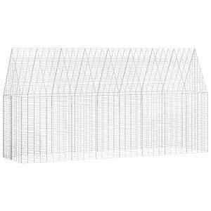 Klec pro králíky Stříbrná 400 x 100 x 210 cm Pozinkovaná ocel - obrázek 1
