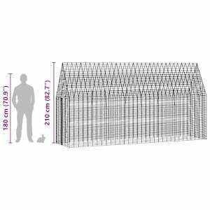 Klec pro králíky Stříbrná 400 x 100 x 210 cm Pozinkovaná ocel - obrázek 12