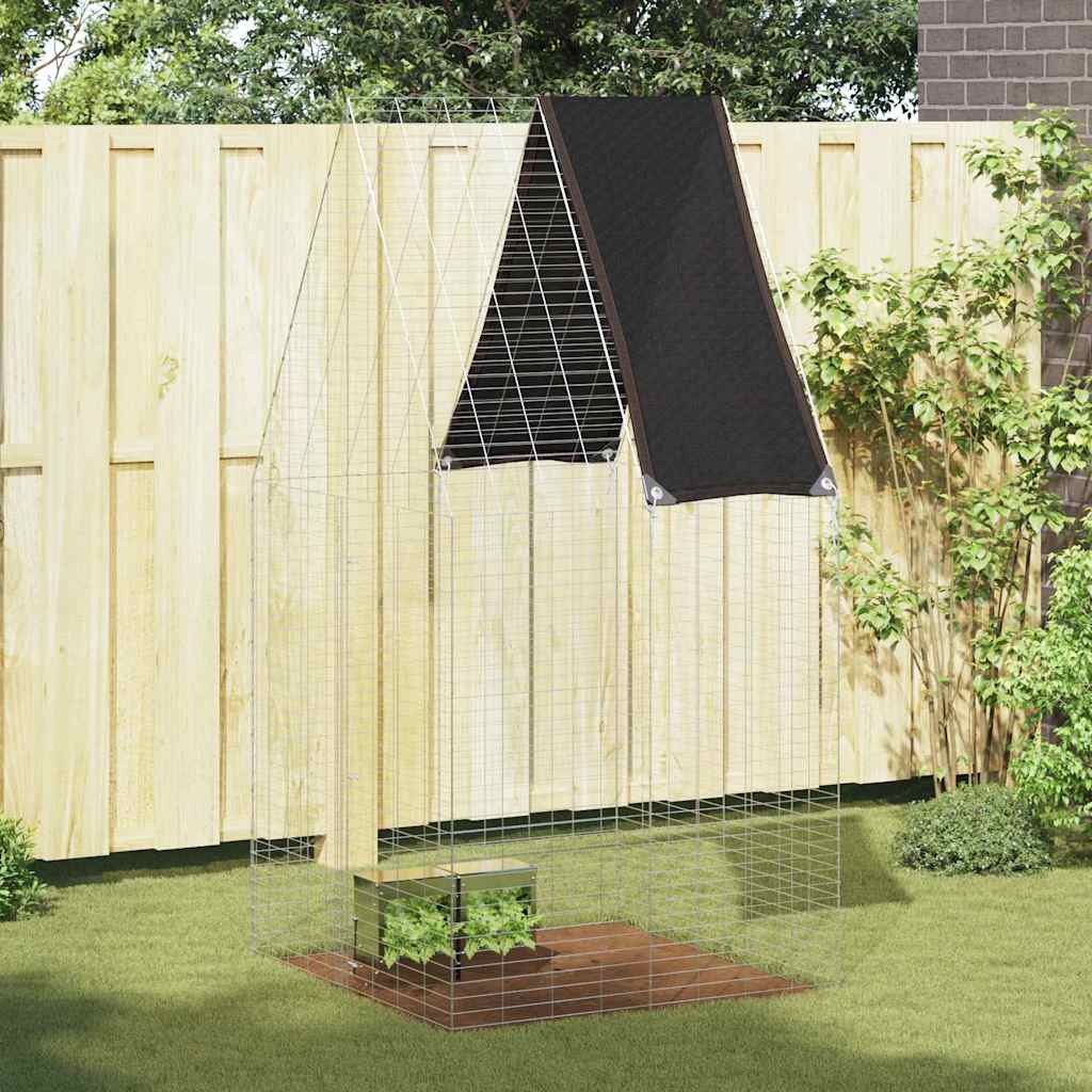 vidaXL Hasenkäfig Silber 100 x 100 x 210 cm Verzinkter Stahl