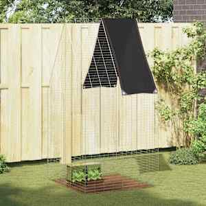 Kletka za zajce srebrna 100 x 100 x 210 cm Cinkana jeklena