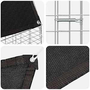 Klec pro králíky Stříbrná 200 x 100 x 210 cm Pozinkovaná ocel - obrázek 10