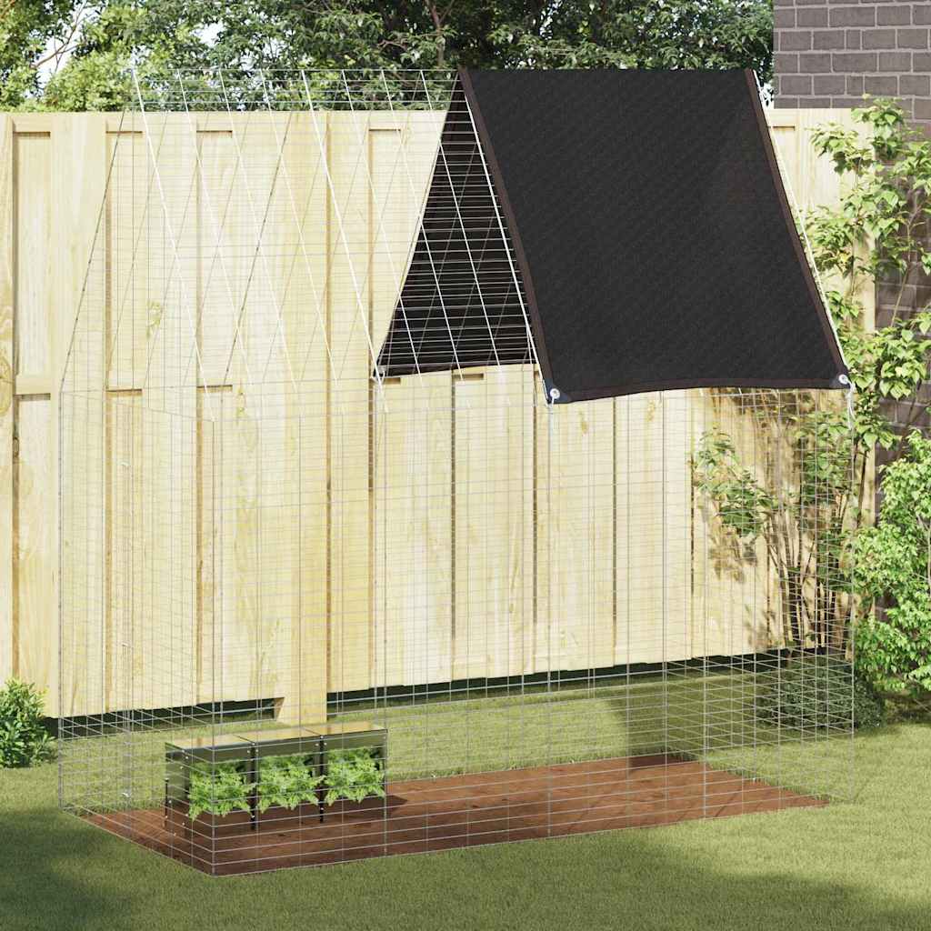 Triušių narvas Sidabro 200 x 100 x 210 cm Cinkuota plienas