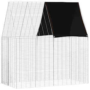 Klec pro králíky Stříbrná 200 x 100 x 210 cm Pozinkovaná ocel - obrázek 2
