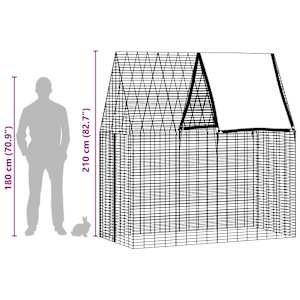 Klec pro králíky Stříbrná 200 x 100 x 210 cm Pozinkovaná ocel - obrázek 13