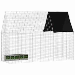 Klec pro králíky Stříbrná 300 x 100 x 210 cm Pozinkovaná ocel - obrázek 3
