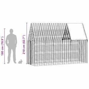 Klec pro králíky Stříbrná 300 x 100 x 210 cm Pozinkovaná ocel - obrázek 13