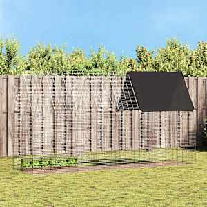 Kletka za zajce srebrna 400 x 100 x 210 cm Cinkana jeklena