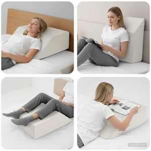 Polštář na nohy Jednobarevný Bílá 63 x 52 x 19,5 cm PU pěna