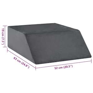 Polštář na nohy Jednobarevný Šedá 63 x 52 x 19 cm PU pěna - obrázek 9